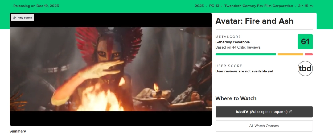 《阿凡达3》媒体口碑出炉!烂番茄70%:系列最低分